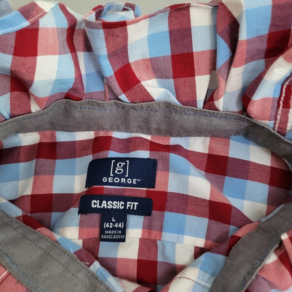Upcycled Reworked Ruffle Collar Long Sleeve Button Up Oxford Shirt Size L - Picture 8 of 10